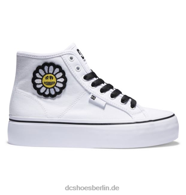 High-Top-Schuhe mit manueller Hi-Plattform für DamenDC Shoes weiß/schwarz/Blume 486FT471