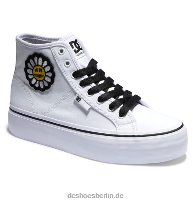 High-Top-Schuhe mit manueller Hi-Plattform für DamenDC Shoes weiß/schwarz/Blume 486FT471