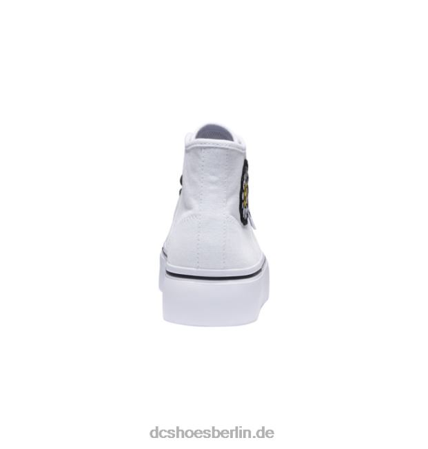 High-Top-Schuhe mit manueller Hi-Plattform für DamenDC Shoes weiß/schwarz/Blume 486FT471
