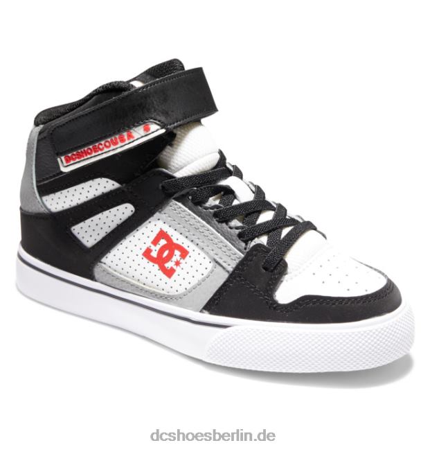 High-Top-Schuhe aus reiner hochelastischer Spitze für KinderDC Shoes weiß/schwarz/rot 486FT524