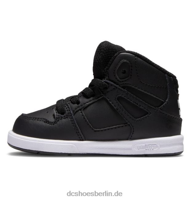 reine hallo hohe Schuhe des KleinkindesDC Shoes Schwarz-Weiss 486FT547
