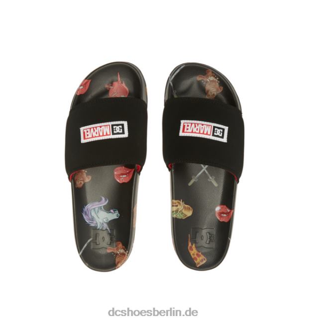 Marvel Deadpool x DC Slides für MännerDC Shoes schwarzer Druck 486FT353