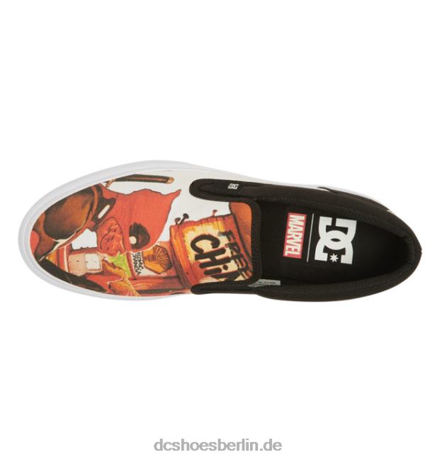 marvel deadpool x dc manuelle slip-on-schuhe für herrenDC Shoes Schwarz/Weiß-Druck 486FT392